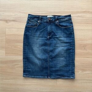 PAIGE Dark Blue Denim Pencil Skirt